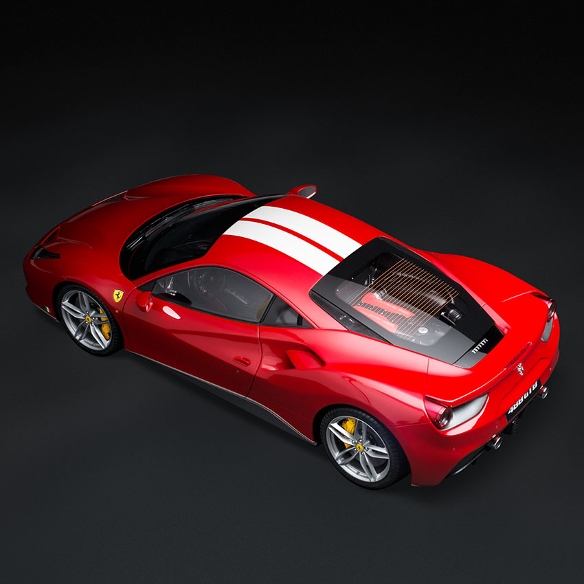 Ferrari 488 Schumacher retouched image